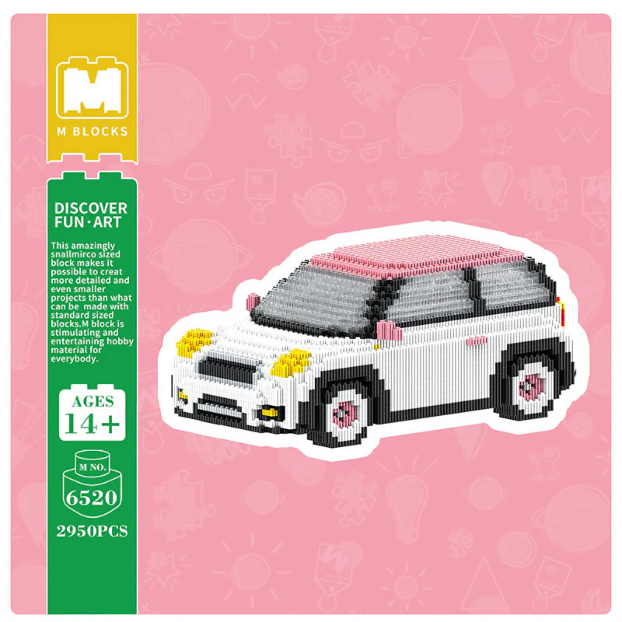 White Mini Car M6520 (15cm)