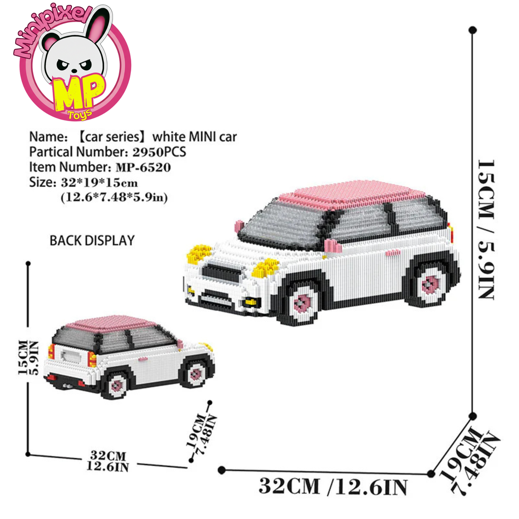 White Mini Car M6520 (15cm)