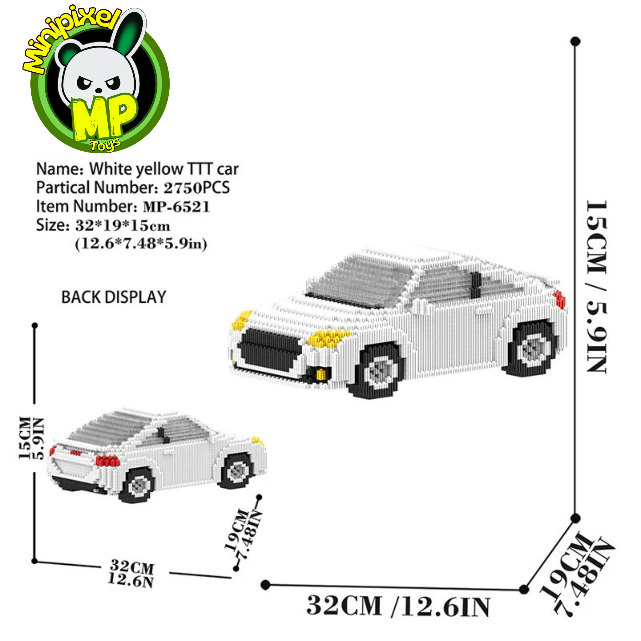 White TT Car M6521 (15cm)